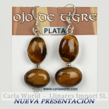 Pendientes Plata. OJO DE TIGRE. Partir 4gr. (PRECIO POR GRAMO)