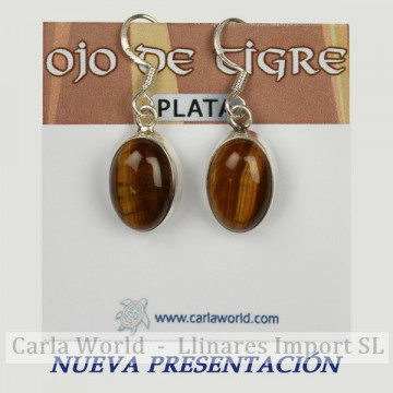 Pendientes Plata. OJO DE TIGRE. Partir 4gr. (PRECIO POR GRAMO)