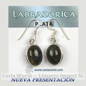 Pendientes Plata. LABRADORITA. Partir 4gr. (PRECIO POR GRAMO)