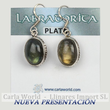 Pendientes Plata. LABRADORITA. Partir 4gr. (PRECIO POR GRAMO)