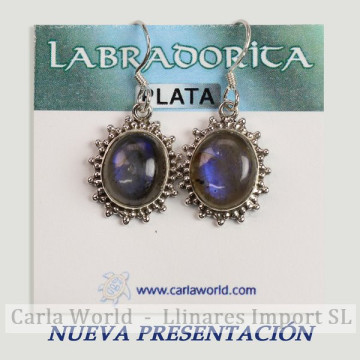 Pendientes Plata. LABRADORITA. Partir 4gr. (PRECIO POR GRAMO)
