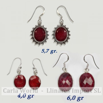 Pendientes Plata. CORINDON...