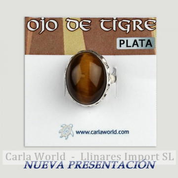 Anillo Plata. Ojo de Tigre. De 6 a 9gr. (PRECIO POR GRAMO)