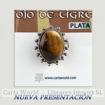 Anillo Plata. Ojo de Tigre. De 6 a 9gr. (PRECIO POR GRAMO)