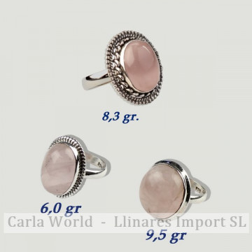 Open Silver ring. Pink...