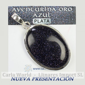 Colgante Plata. AVENTURINA ORO AZUL. De 7 a 14gr. (PRECIO POR GRAMO)