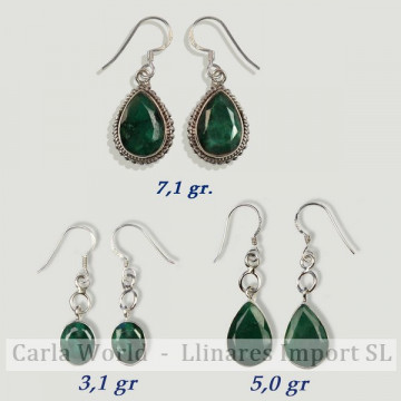 Pendientes plata. CORINDON...