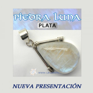 Pendentif cabochon en argent PIERRE DE LUNE. A partir de 6gr. (PRIX AU GRAMME)