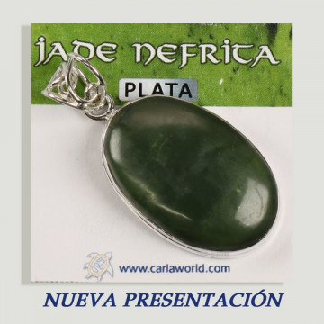 Pendentif cabochon en argent JADE NEPHRITA. A partir de 8gr. (PRIX AU GRAMME)