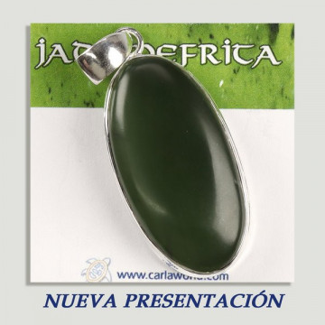 Pendentif cabochon en argent JADE NEPHRITA. A partir de 8gr. (PRIX AU GRAMME)