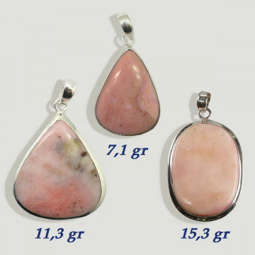 Pendentif cabochon en argent OPALE ROSE. A partir de 7gr. (PRIX AU GRAMME)