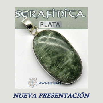 SERAFINITE Silver cabochon pendant. From 8gr. (PRICE PER GRAM)