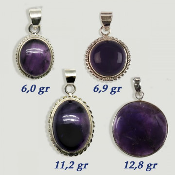 AMETHYST silver cabochon pendant. From 6gr. (PRICE PER GRAM)