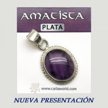 Colgante cabujón Plata AMATISTA. A partir 6gr.  (PRECIO POR GRAMO)