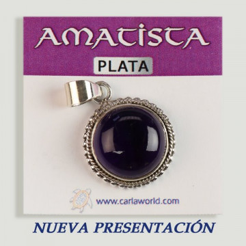 Colgante cabujón Plata AMATISTA. A partir 6gr.  (PRECIO POR GRAMO)