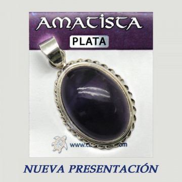 Colgante cabujón Plata AMATISTA. A partir 6gr.  (PRECIO POR GRAMO)