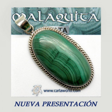 Colgante cabujón Plata MALAQUITA. A partir 7gr.  (PRECIO POR GRAMO)