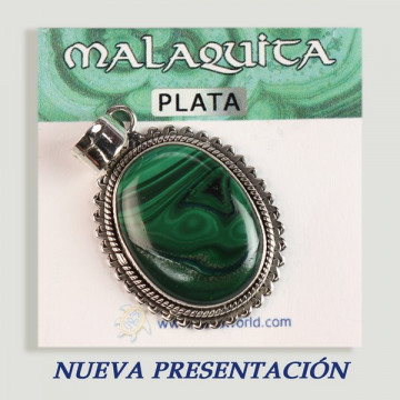 Colgante cabujón Plata MALAQUITA. A partir 7gr.  (PRECIO POR GRAMO)