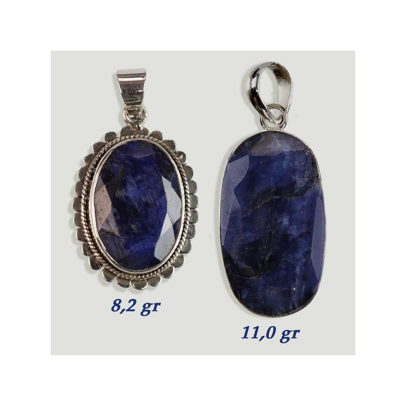 Silver cabochon pendant BLUE CORUNDUM. Quality A. From 8gr. (PRICE PER GRAM) Silver cabochon pendant BLUE CORUNDUM. Quality A. From 8gr. (PRICE PER GRAM)