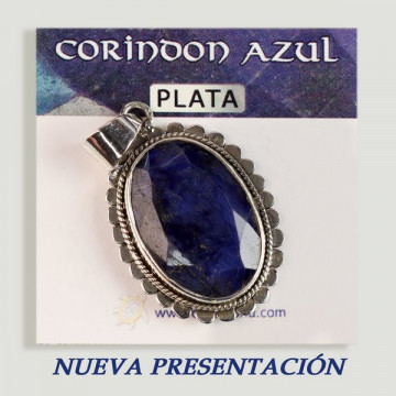 Pendentif cabochon en argent CORINDON BLEU. Qualité A. A partir de 8gr. (PRIX AU GRAMME)