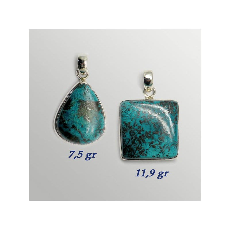 CRISOCOLA Pingente cabochão em prata. A partir de 7gr. (PREÇO POR GRAMA) CRISOCOLA Pingente cabochão em prata. A partir de 7gr. (PREÇO POR GRAMA)
