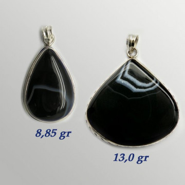 Silver cabochon pendant BANDEADA AGATE. From 8gr. (PRICE PER GRAM)