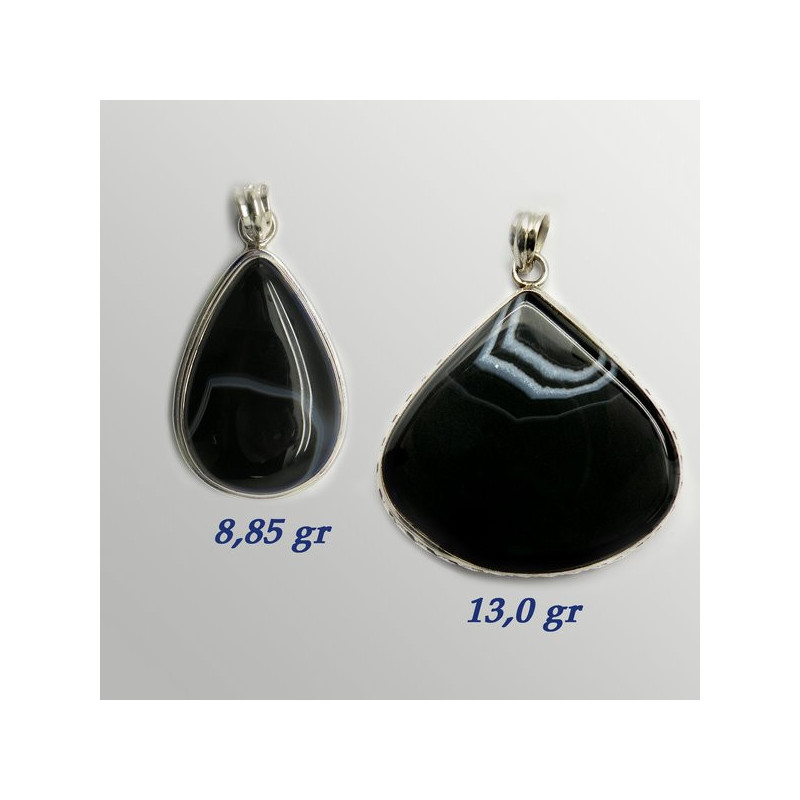 Pendentif cabochon en argent BANDEADA AGATE. A partir de 8gr. (PRIX AU GRAMME) Pendentif cabochon en argent BANDEADA AGATE. A partir de 8gr. (PRIX AU GRAMME)
