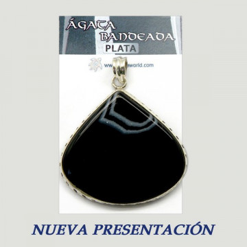 Pendentif cabochon en argent BANDEADA AGATE. A partir de 8gr. (PRIX AU GRAMME)