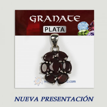 Colgante Plata GRANATE con Gemas. A partir 2gr.  (PRECIO POR GRAMO)