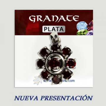 Colgante Plata GRANATE con Gemas. A partir 2gr.  (PRECIO POR GRAMO)