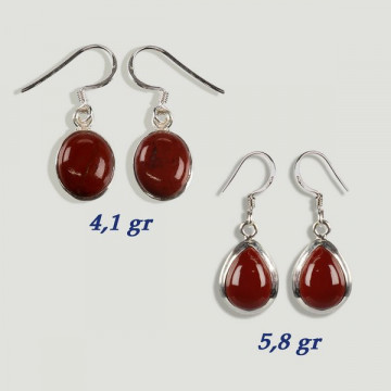 RED JASPER Silver cabochon earrings. From 4gr. (PRICE PER GRAM)
