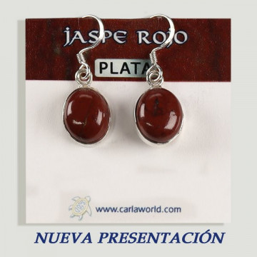 Pendientes cabujón Plata JASPE ROJO. A partir 4gr.  (PRECIO POR GRAMO)