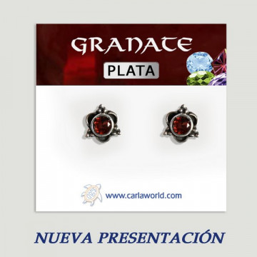 Pendientes Plata GRANATE con Gemas. A partir 2gr.  (PRECIO POR GRAMO)