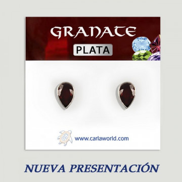 Pendientes Plata GRANATE con Gemas. A partir 2gr.  (PRECIO POR GRAMO)