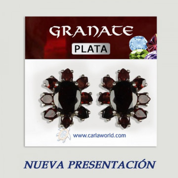 Pendientes Plata GRANATE con Gemas. A partir 2gr.  (PRECIO POR GRAMO)