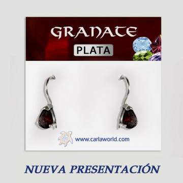 Pendientes Plata GRANATE con Gemas. A partir 2gr.  (PRECIO POR GRAMO)