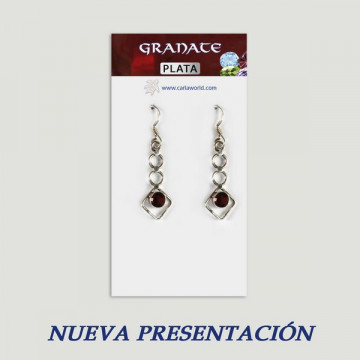 Pendientes Plata GRANATE con Gemas. A partir 2gr.  (PRECIO POR GRAMO)