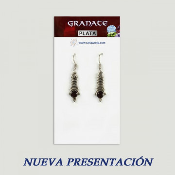 Pendientes Plata GRANATE con Gemas. A partir 2gr.  (PRECIO POR GRAMO)