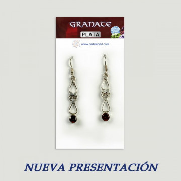 Pendientes Plata GRANATE con Gemas. A partir 2gr.  (PRECIO POR GRAMO)