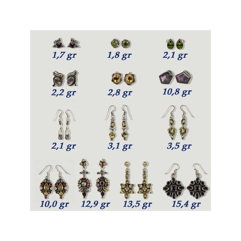 Silver Earrings CARVED STONE GEMSA from 2gr. (PRICE PER GRAM) Silver Earrings CARVED STONE GEMSA from 2gr. (PRICE PER GRAM)