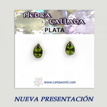 Pendientes Plata PIEDRA TALLADA GEMASA partir 2gr.  (PRECIO POR GRAMO)