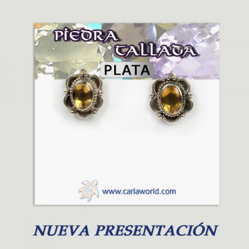 Pendientes Plata PIEDRA TALLADA GEMASA partir 2gr.  (PRECIO POR GRAMO)