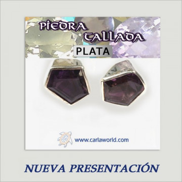 Pendientes Plata PIEDRA TALLADA GEMASA partir 2gr.  (PRECIO POR GRAMO)