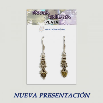 Pendientes Plata PIEDRA TALLADA GEMASA partir 2gr.  (PRECIO POR GRAMO)