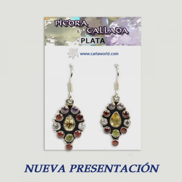 Pendientes Plata PIEDRA TALLADA GEMASA partir 2gr.  (PRECIO POR GRAMO)