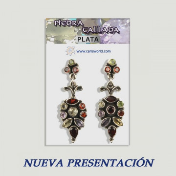 Pendientes Plata PIEDRA TALLADA GEMASA partir 2gr.  (PRECIO POR GRAMO)