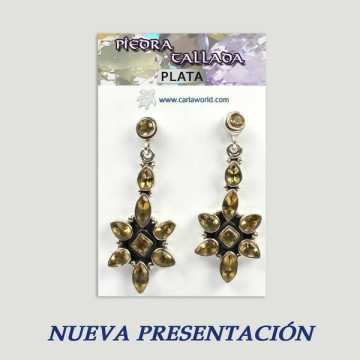 Pendientes Plata PIEDRA TALLADA GEMASA partir 2gr.  (PRECIO POR GRAMO)