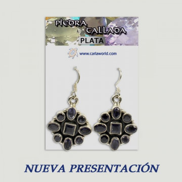 Pendientes Plata PIEDRA TALLADA GEMASA partir 2gr.  (PRECIO POR GRAMO)