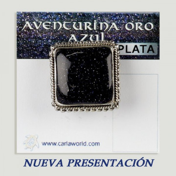 Anillo Plata AVENTURINA ORO AZUL. A partir 7gr.  (PRECIO POR GRAMO)