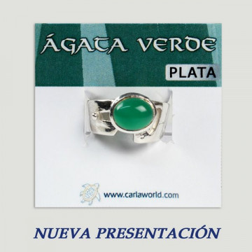 Anillo Plata ÁGATA VERDE. A partir 7gr.  (PRECIO POR GRAMO)